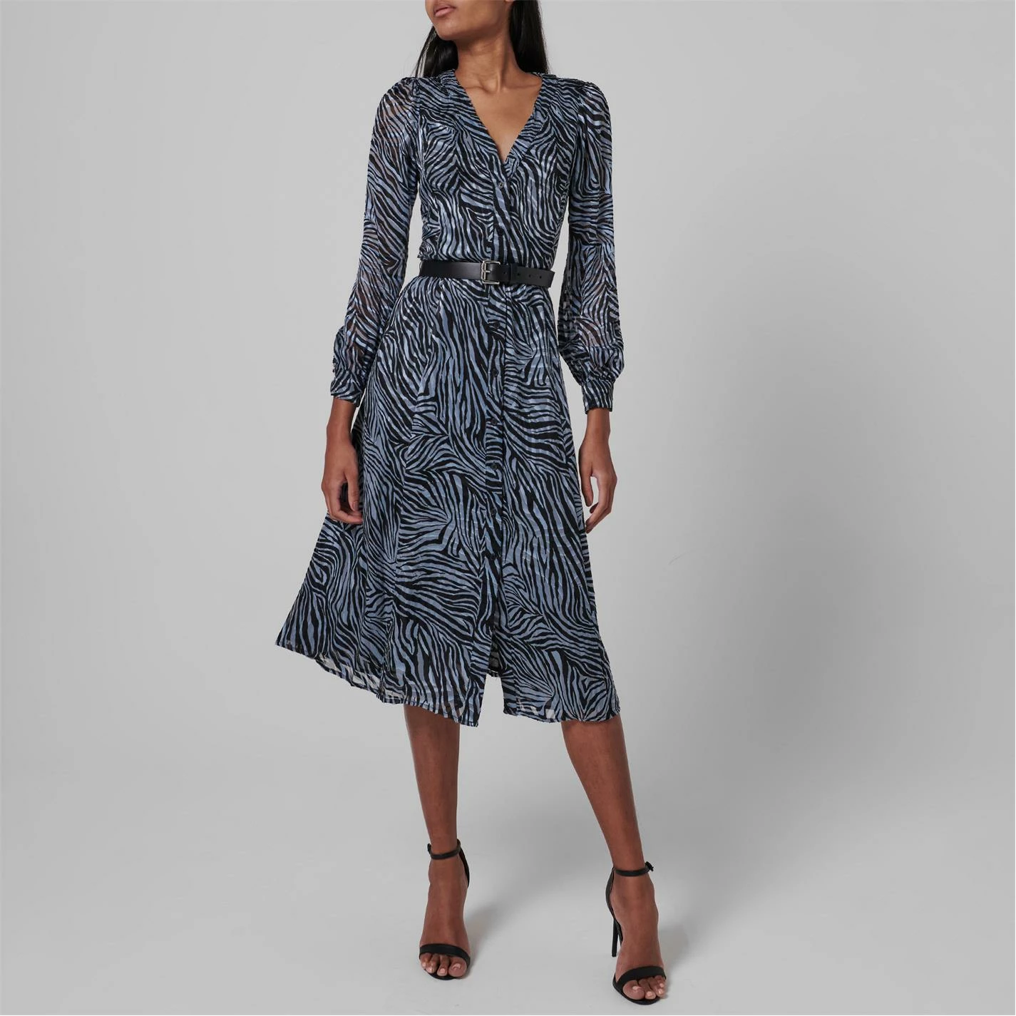 MICHAEL Michael Kors Zebra Midi Dress 4 MICHAEL Michael Kors Zebra Midi Dress - Image 2