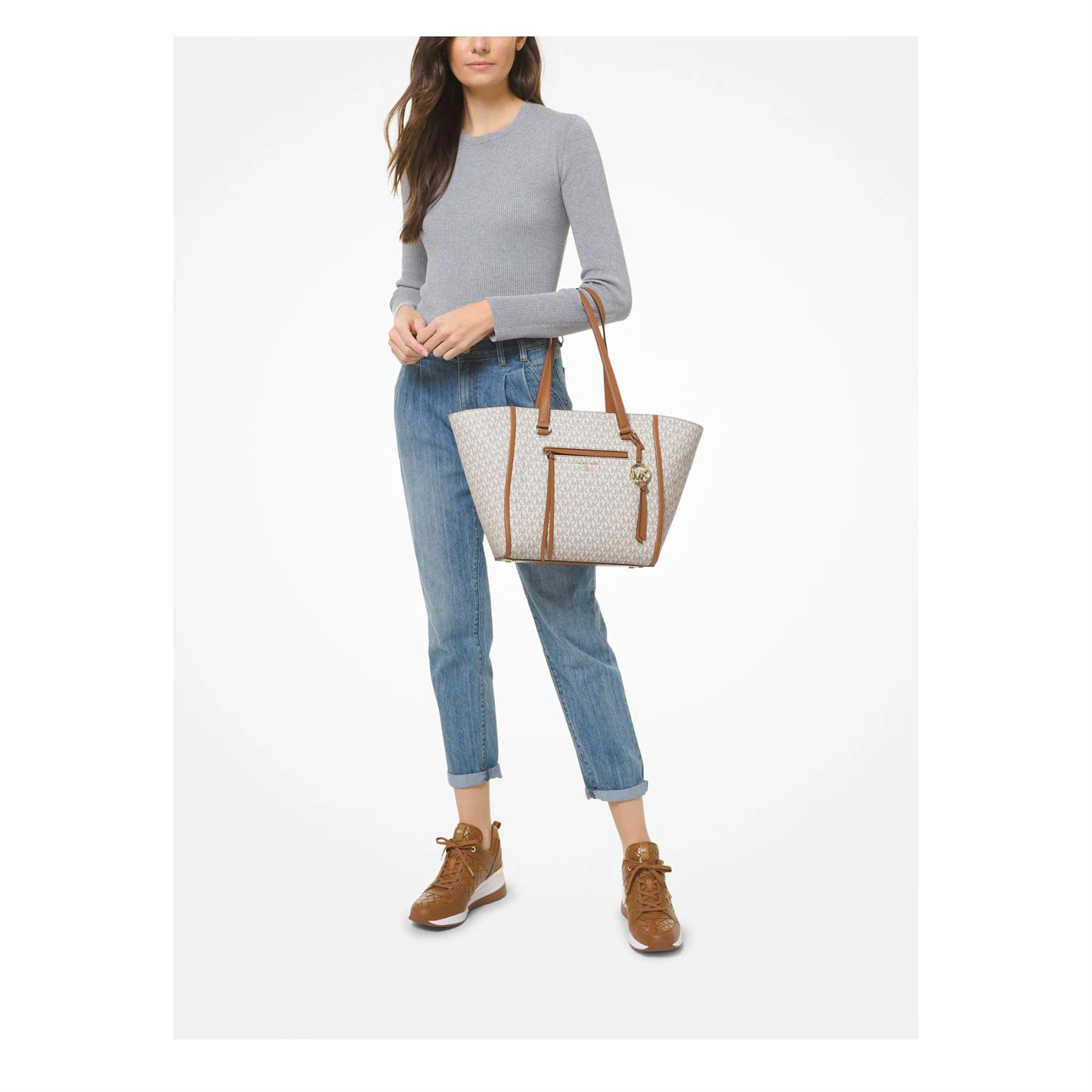 MICHAEL Michael Kors Michael Michael Kors Carine Signature Medium Tote Bag 5 MICHAEL Michael Kors Michael Michael Kors Carine Signature Medium Tote Bag - Image 3