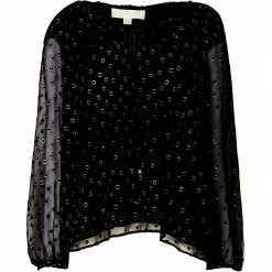 MICHAEL Michael Kors Draw String V Neck Blouse